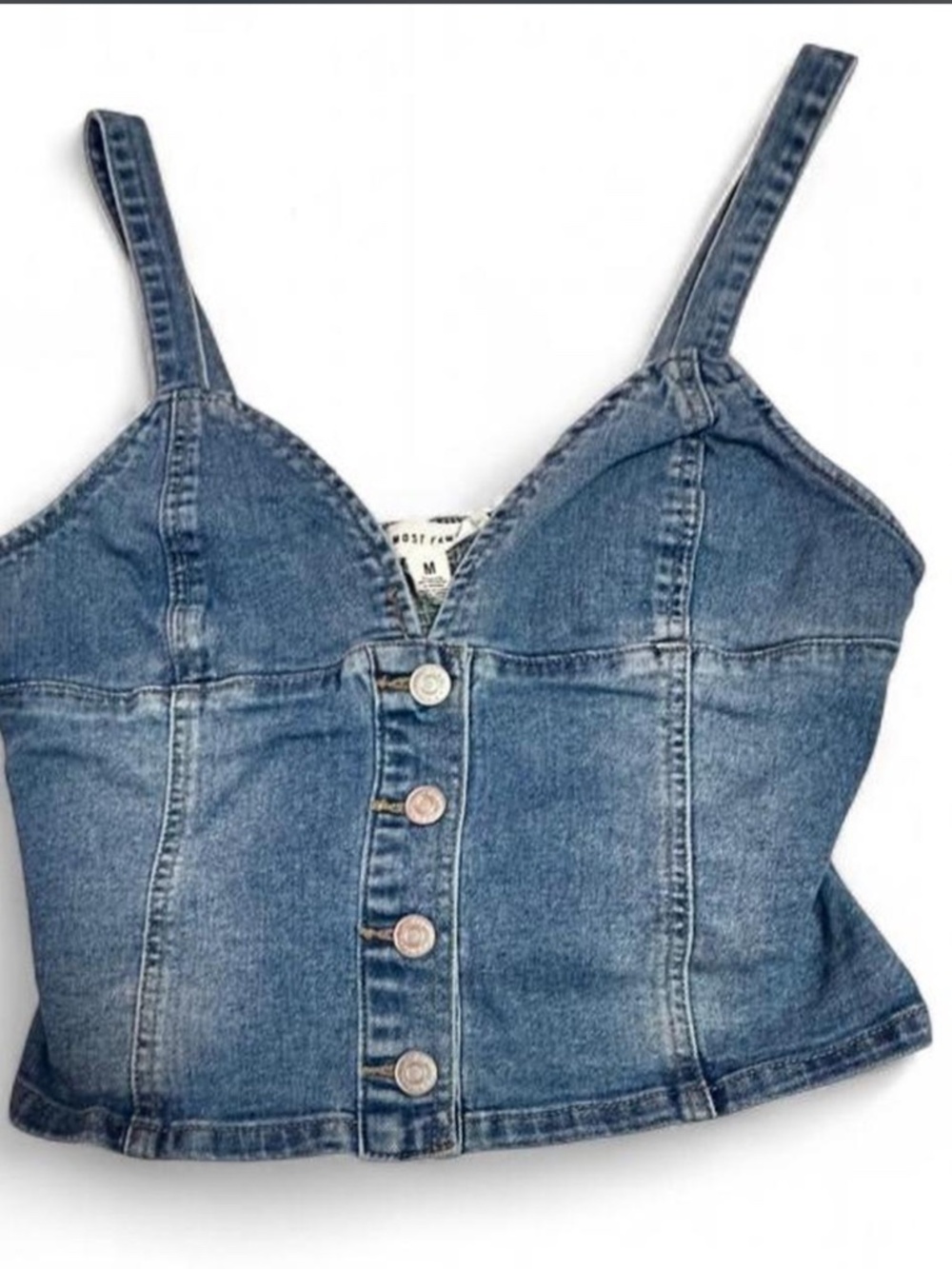 Denim Jean Halter Stretchable button top